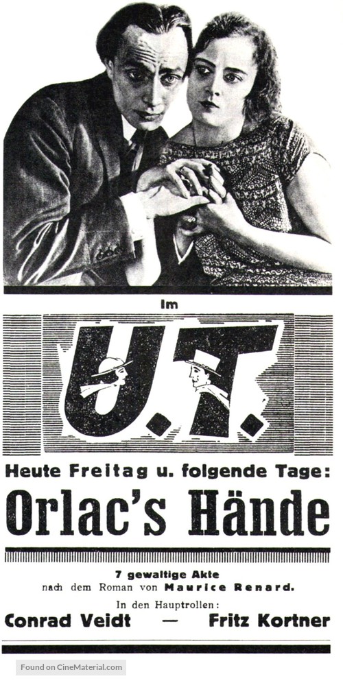 Orlacs H&auml;nde - German Movie Poster
