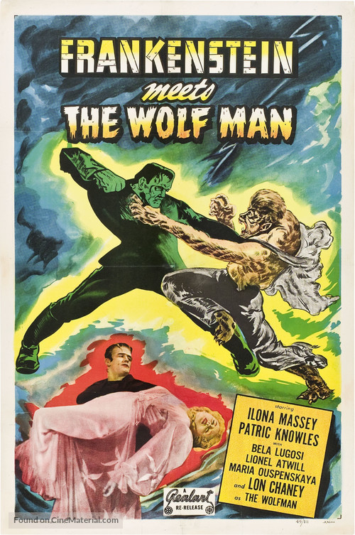Frankenstein Meets the Wolf Man - Theatrical movie poster