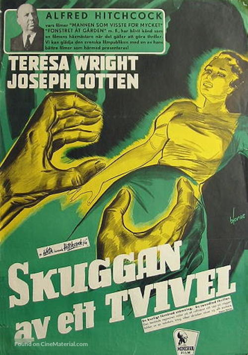 Shadow of a Doubt - Swedish Movie Poster