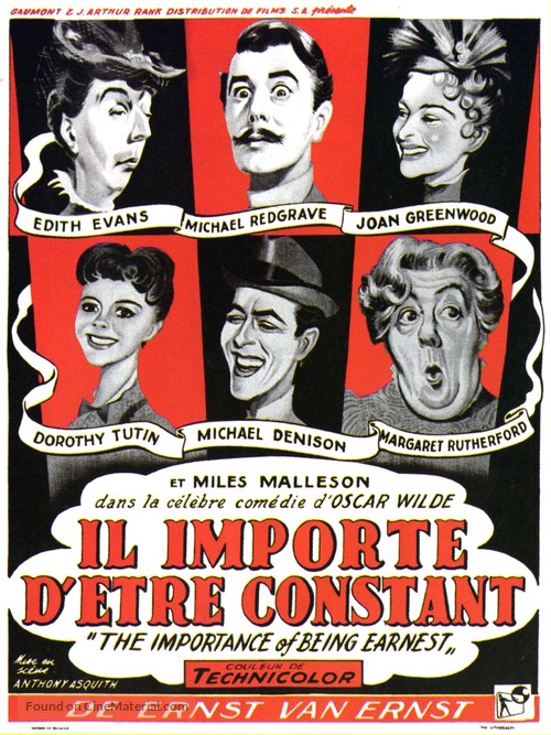 The Importance of Being Earnest - Belgian Movie Poster