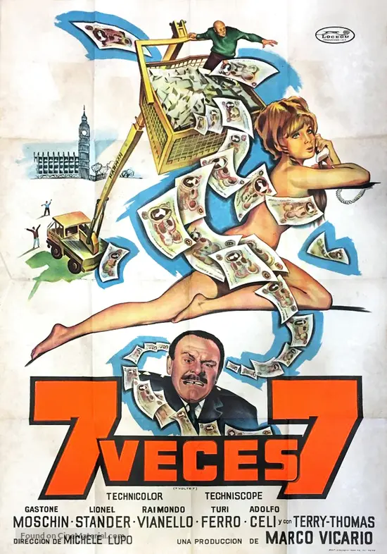 Sette volte sette (1968) Argentinian movie poster Sette volte sette (1968) Argentinian movie poster