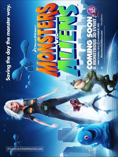 Monsters vs. Aliens - British Movie Poster