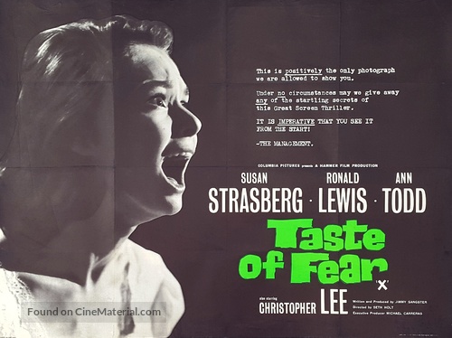 Taste of Fear - British Movie Poster