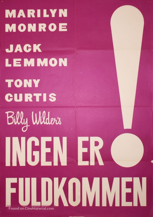 Some Like It Hot - Danish Movie Poster