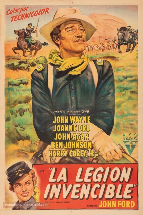 She Wore a Yellow Ribbon - Argentinian Movie Poster