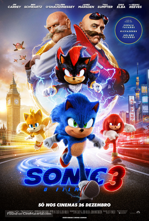 Sonic the Hedgehog 3 - Portuguese Movie Poster