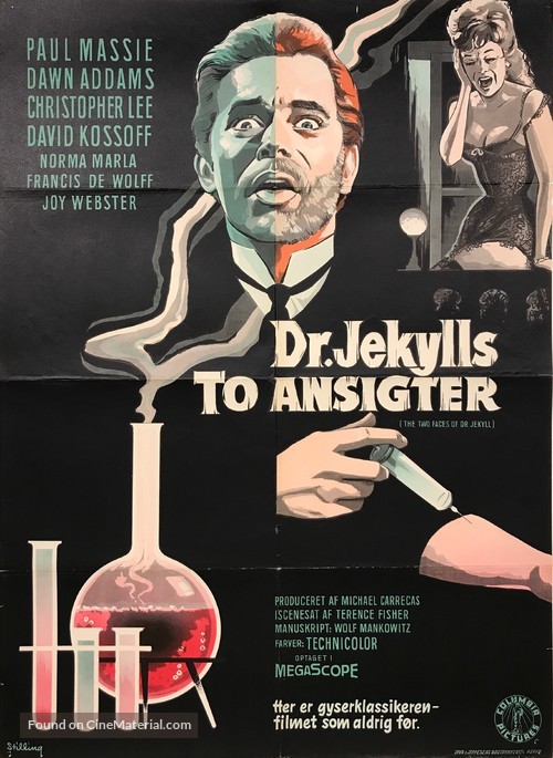 The Two Faces of Dr. Jekyll - Danish Movie Poster