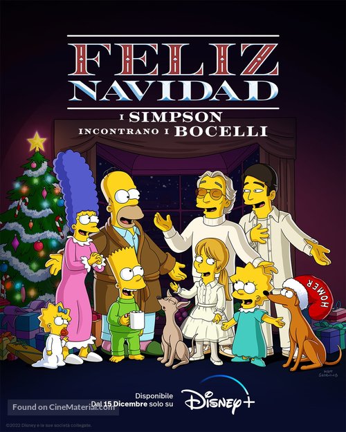 The Simpsons Meet the Bocellis in Feliz Navidad - Italian Movie Poster