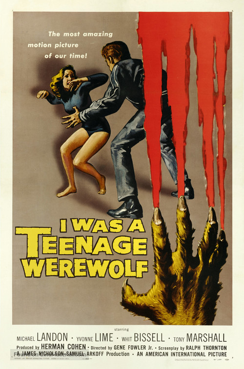I Was a Teenage Werewolf - Movie Poster