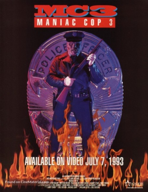 Maniac Cop 3: Badge of Silence - Movie Poster