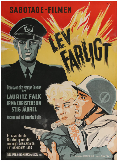 Lev farligt - Danish Movie Poster