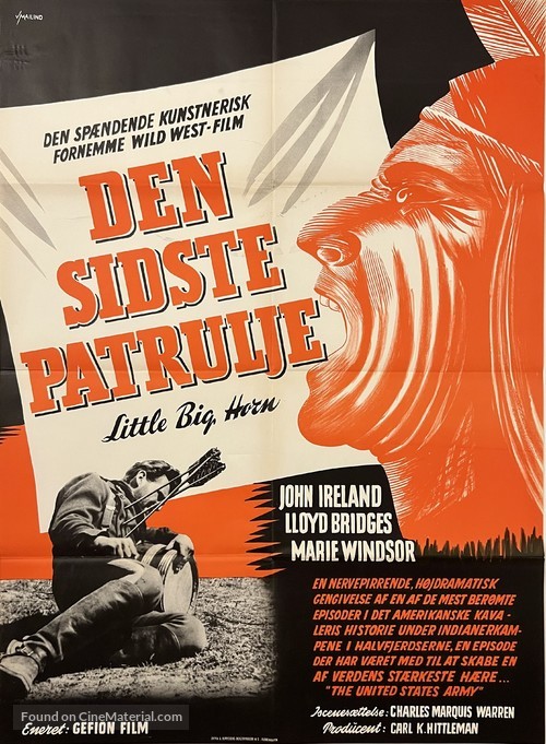 Little Big Horn - Danish Movie Poster