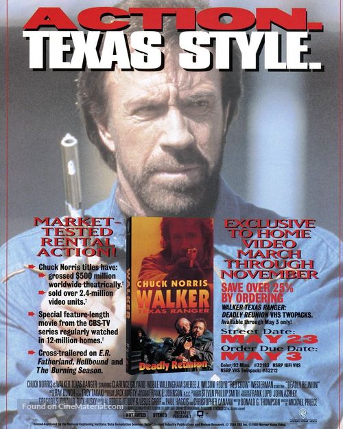 Walker Texas Ranger 3: Deadly Reunion - Video release movie poster