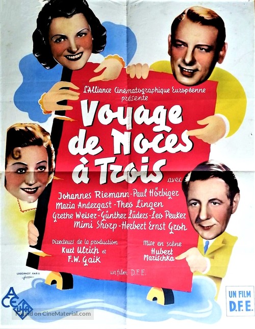 Hochzeitsreise zu dritt - French Movie Poster