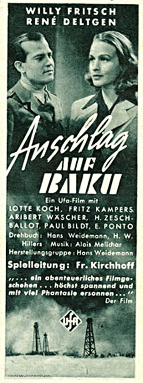 Anschlag auf Baku - German poster