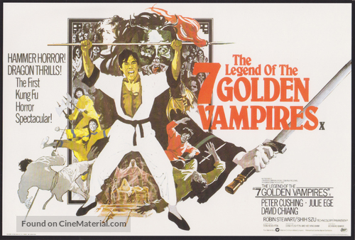 The Legend of the 7 Golden Vampires - British Movie Poster