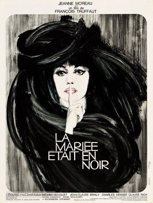 La mari&eacute;e &eacute;tait en noir - French Movie Poster