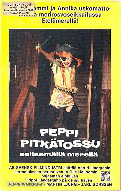 Pippi L&aring;ngstrump p&aring; de sju haven - Finnish VHS movie cover