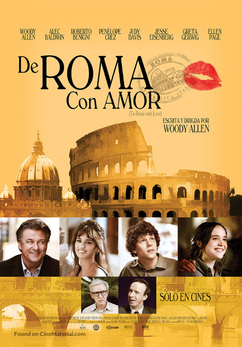 To Rome with Love - Mexican Movie Poster