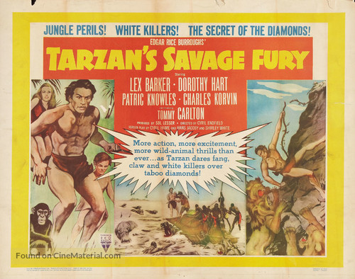 Tarzan&#039;s Savage Fury - British Movie Poster