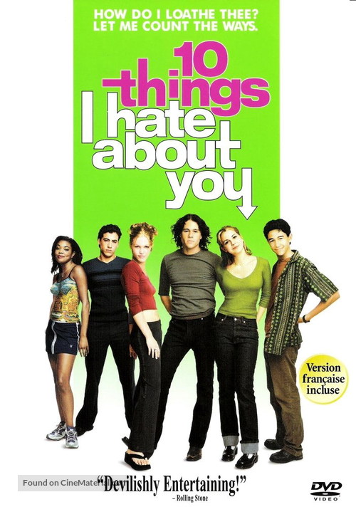 10 Things I Hate About You - Canadian DVD movie cover