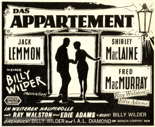 The Apartment - German Movie Poster