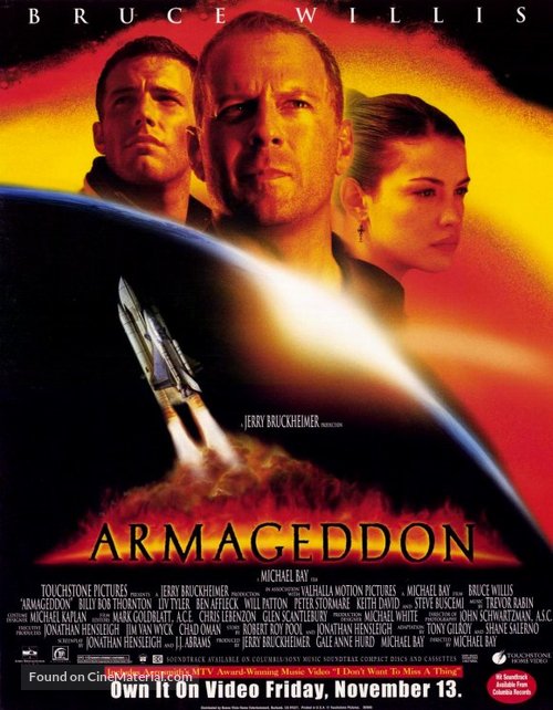 Armageddon - British Video release movie poster