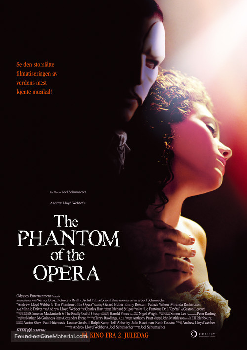 The Phantom Of The Opera - Norwegian Movie Poster