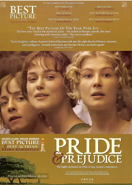 Pride &amp; Prejudice - For your consideration movie poster