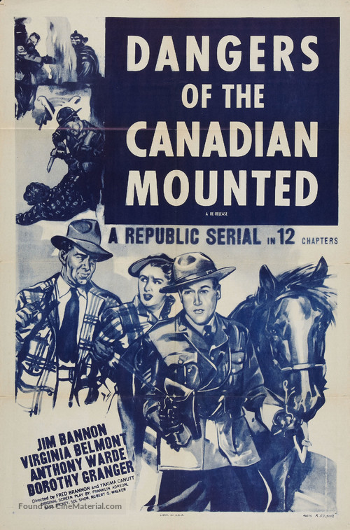 Dangers of the Canadian Mounted - Re-release movie poster