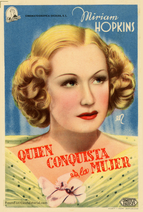 Woman Chases Man - Spanish Movie Poster