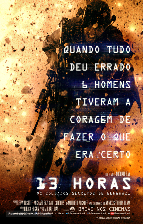 13 Hours: The Secret Soldiers of Benghazi - Brazilian Movie Poster
