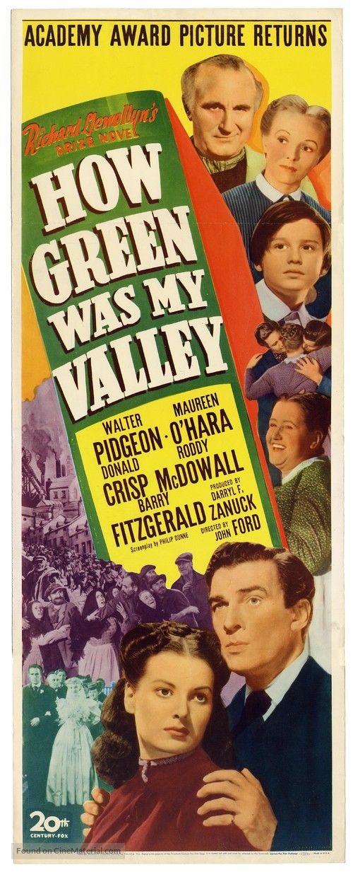 How Green Was My Valley - Re-release movie poster