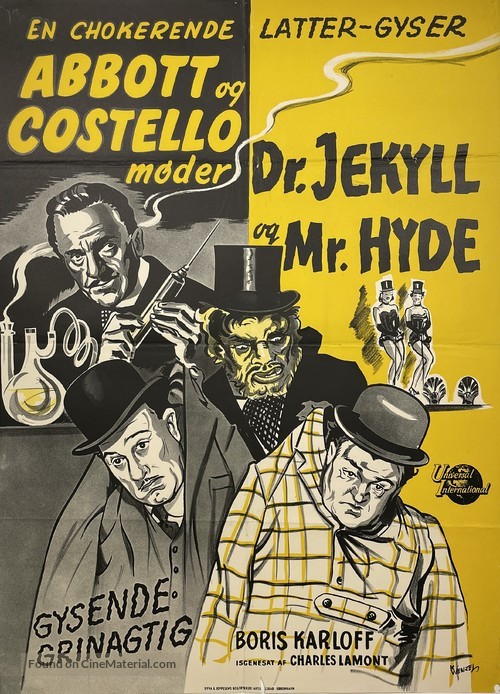 Abbott and Costello Meet Dr. Jekyll and Mr. Hyde - Danish Movie Poster