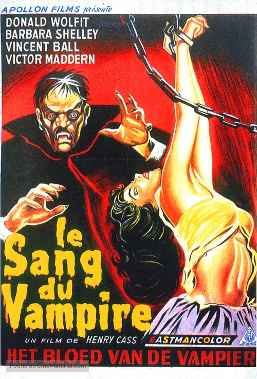 Blood of the Vampire - Belgian Movie Poster