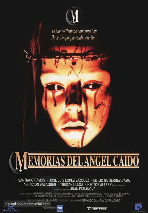 Memorias del &aacute;ngel ca&iacute;do - Spanish Movie Poster