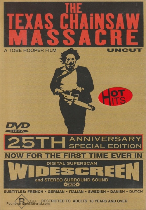 The Texas Chain Saw Massacre - Australian DVD movie cover