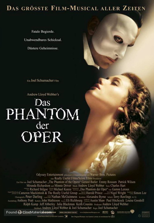 The Phantom Of The Opera - German Movie Cover