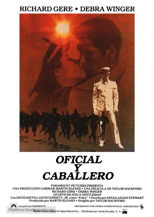 An Officer and a Gentleman - Spanish Movie Poster