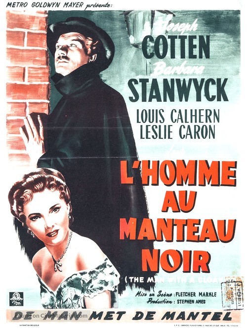 The Man with a Cloak - Belgian Movie Poster