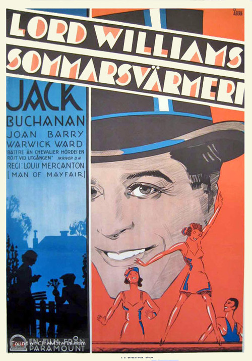 A Man of Mayfair - Swedish Movie Poster