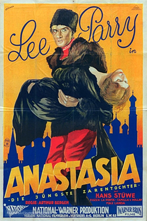Anastasia, die falsche Zarentochter - German Movie Poster