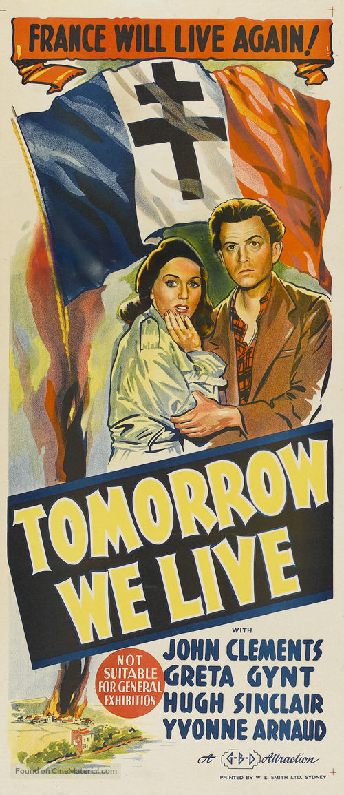 Tomorrow We Live - Australian Movie Poster