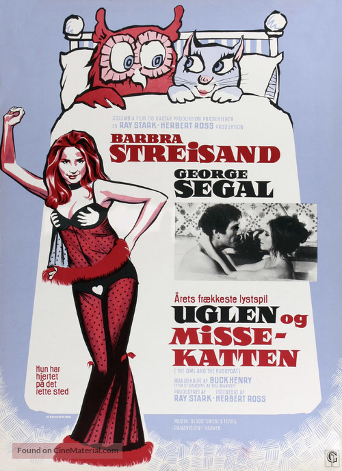 The Owl and the Pussycat - Danish Movie Poster