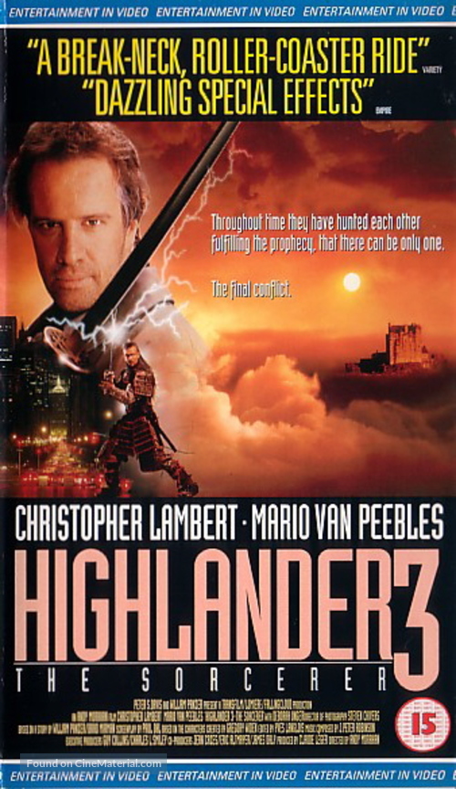 Highlander III: The Sorcerer - British VHS movie cover