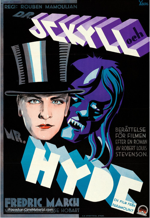 Dr. Jekyll and Mr. Hyde - Swedish Movie Poster