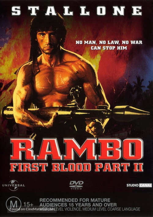 Rambo: First Blood Part II - Australian DVD movie cover