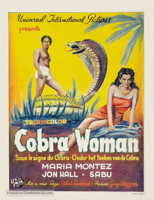 Cobra Woman - Belgian Movie Poster