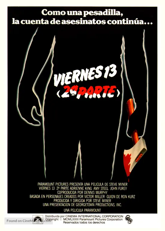 Friday the 13th Part 2 (1981) Spanish movie poster