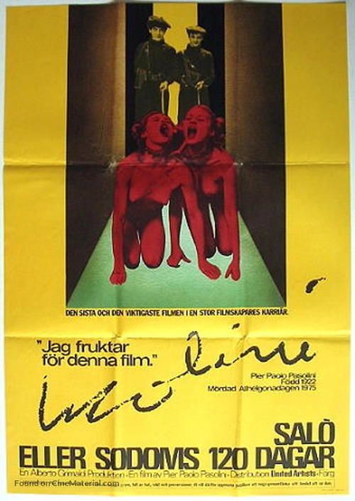 Sal&ograve; o le 120 giornate di Sodoma - Swedish Movie Poster